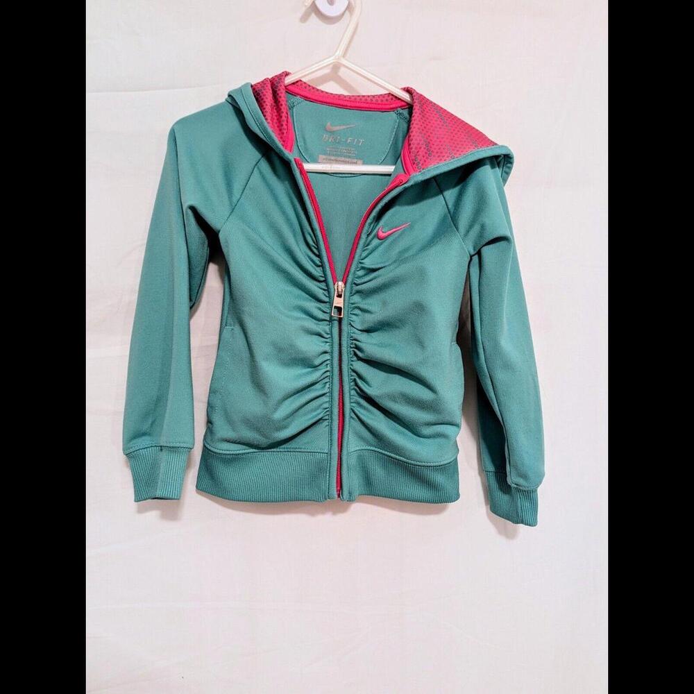 Girls Nike/Dri-Fit/Size 2T/Scrunch Zip Up Jacket/Teal And Pink/Comfy